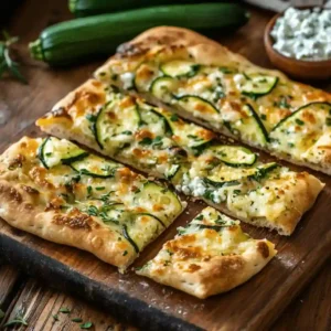 zucchini and cottage cheese flatbread slices