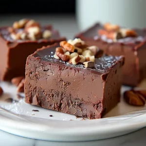 cottage cheese fudge Cottage cheese fudge dessert served on a plate