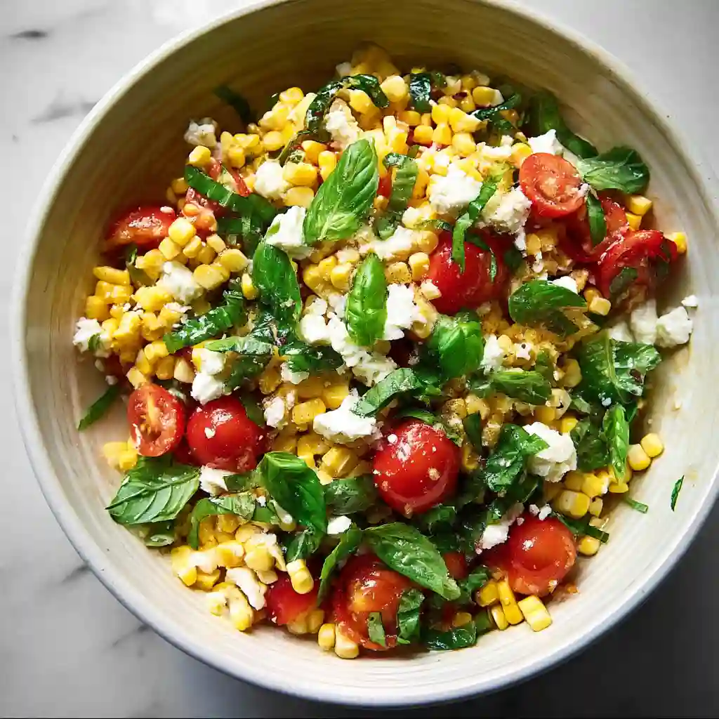 Dutch Corn Salad recipe with tomatoes and feta