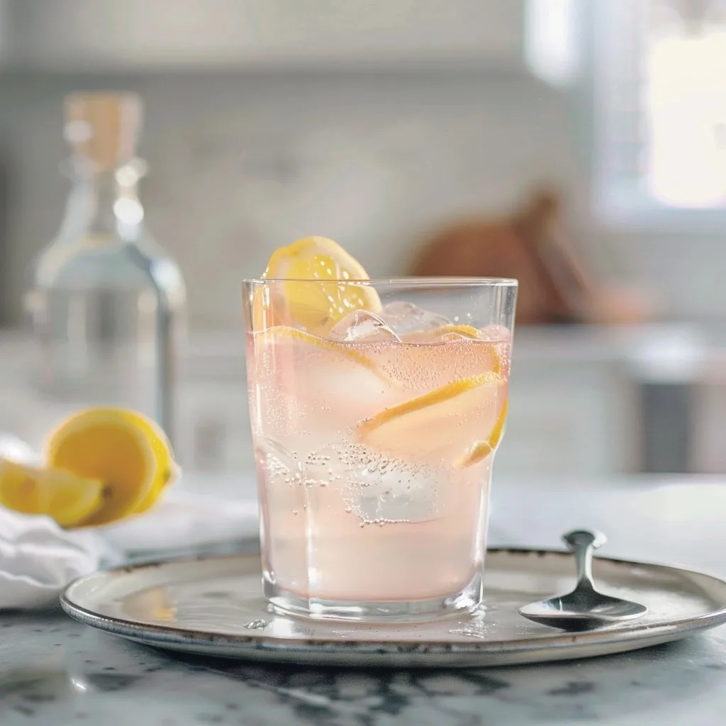 Japanese pink salt recipe detox drink in a clear glass