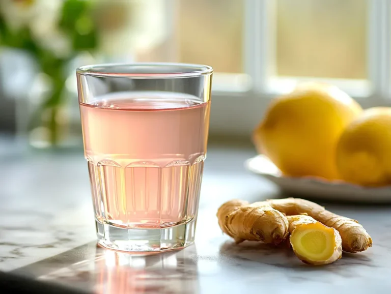 pink salt mounjaro recipe with warm water, spoonful of pink salt, and lemon