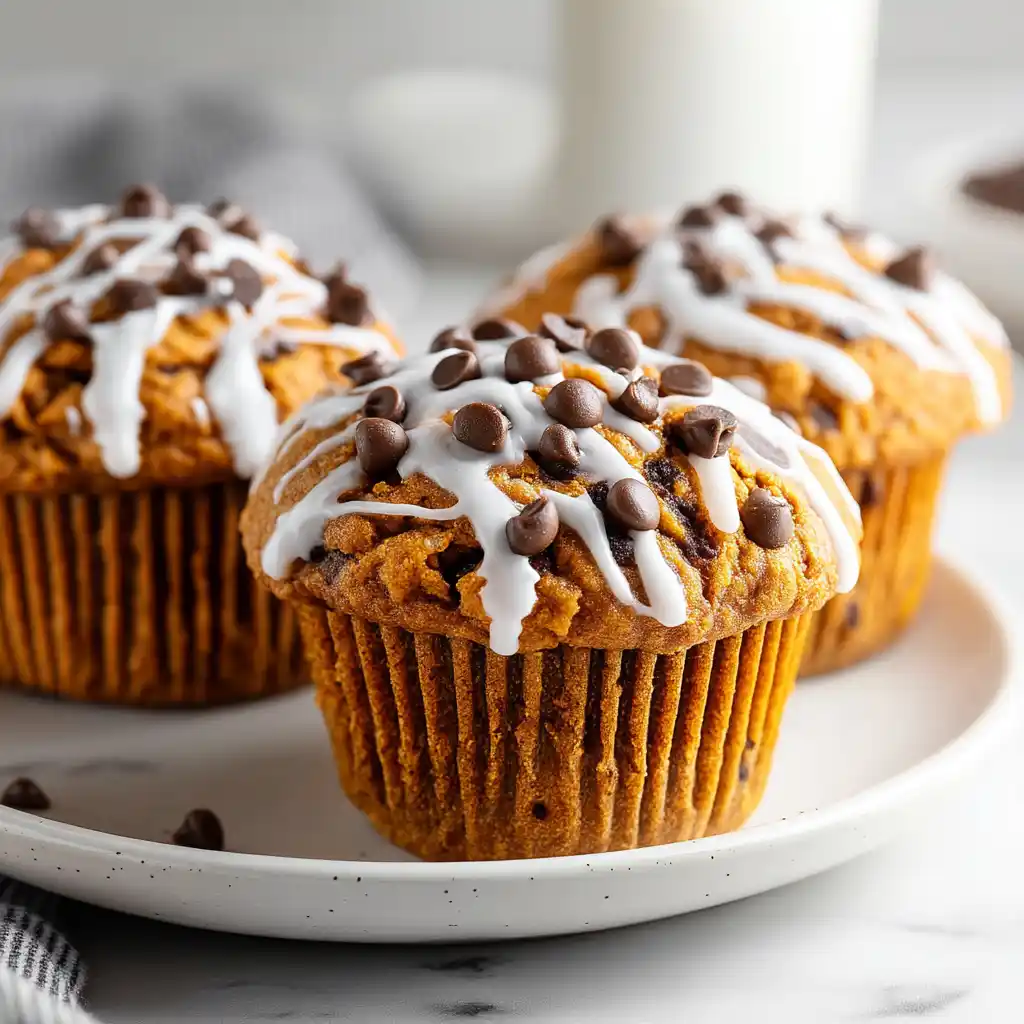 3 ingredient pumpkin muffins – pumpkin muffins with cinnamon chips and glaze