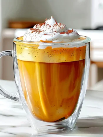 Healthy pumpkin chai latte in a cozy fall cup