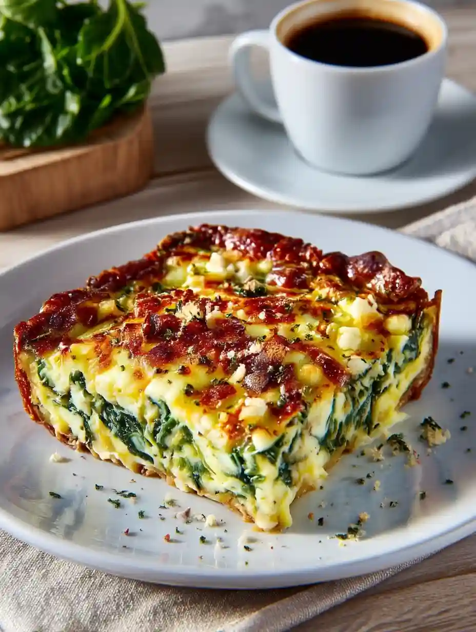 florentine spinach quiche served with salad and fruit for a cozy brunch