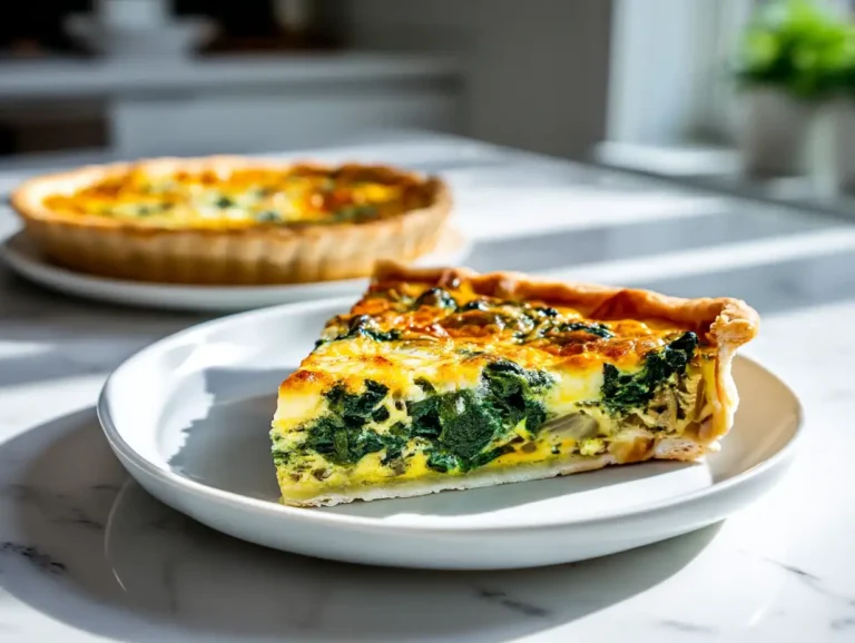 quiche florentine recipe with spinach, eggs, and golden crust for brunch