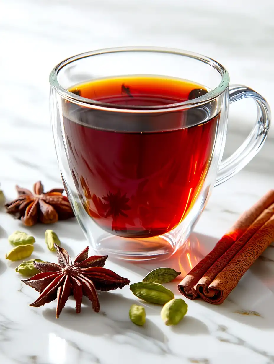 Steeping chai tea for pumpkin chai latte base