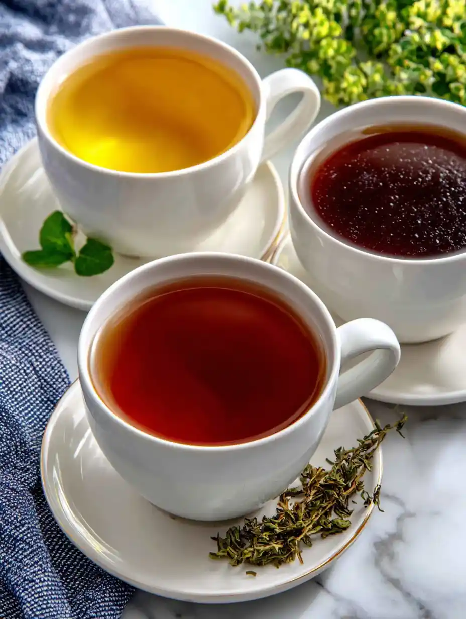 Oolong tea oxidation comparison with green and black tea cups