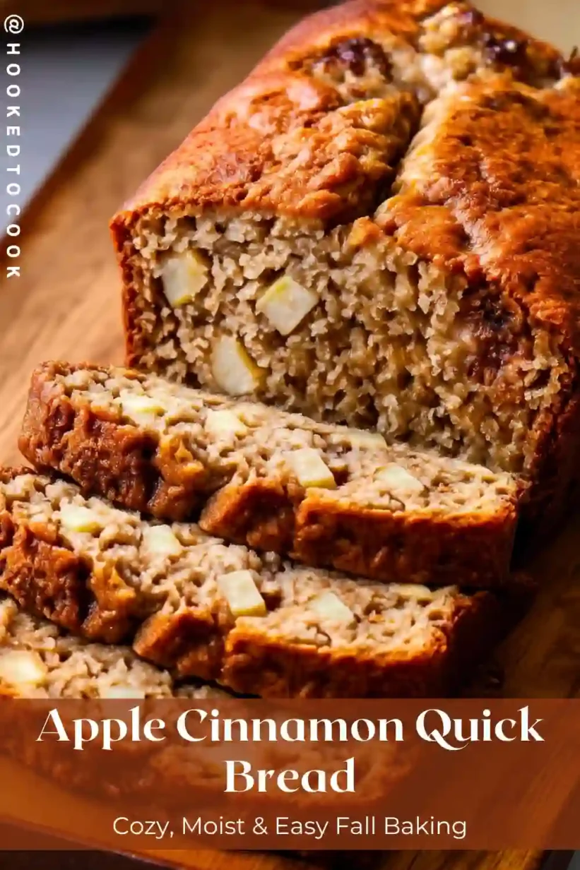 Apple Cinnamon Quick Bread moist loaf with apple chunks and golden crust