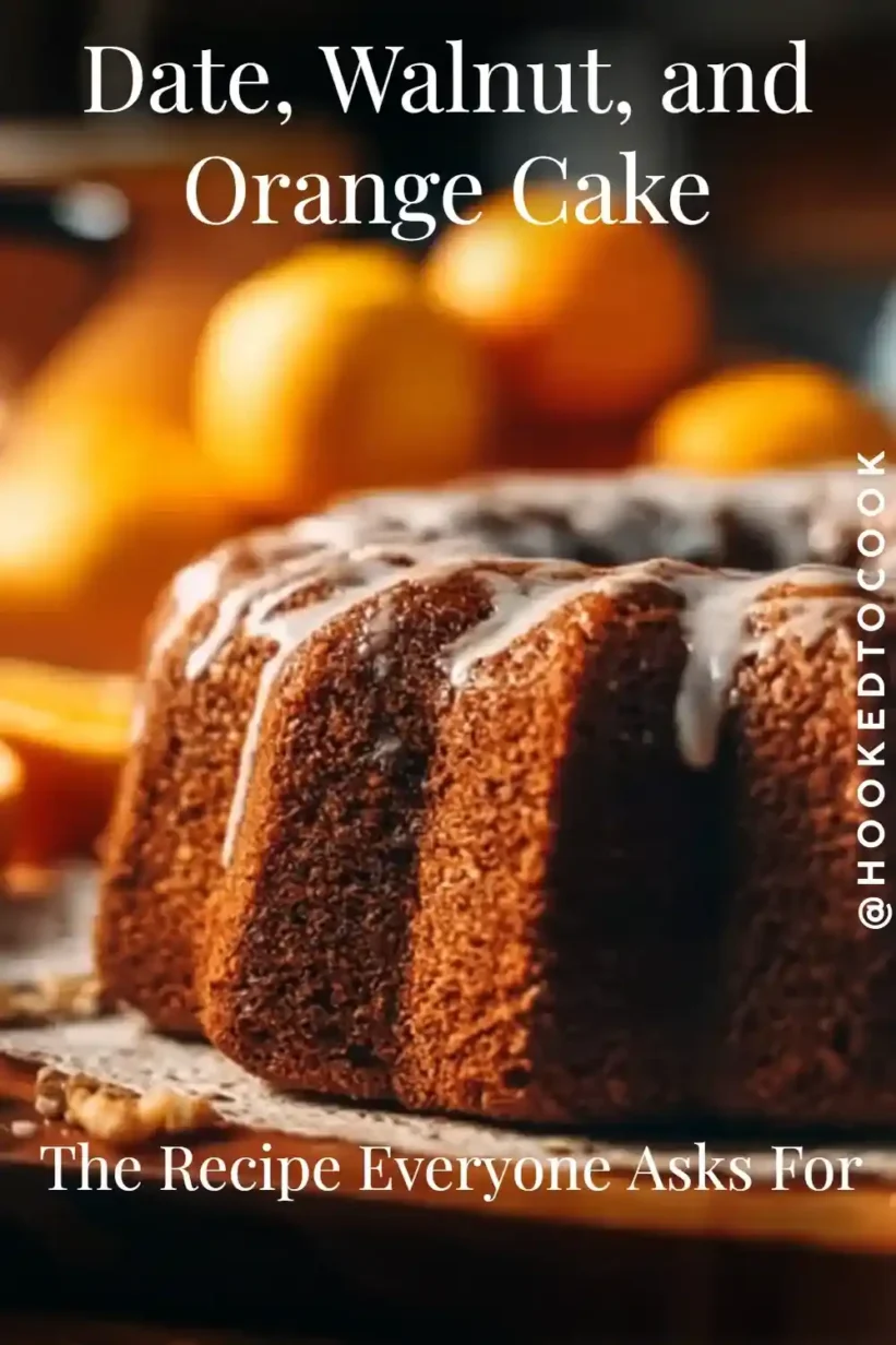 Date Walnut Orange Cake fresh out of the oven.