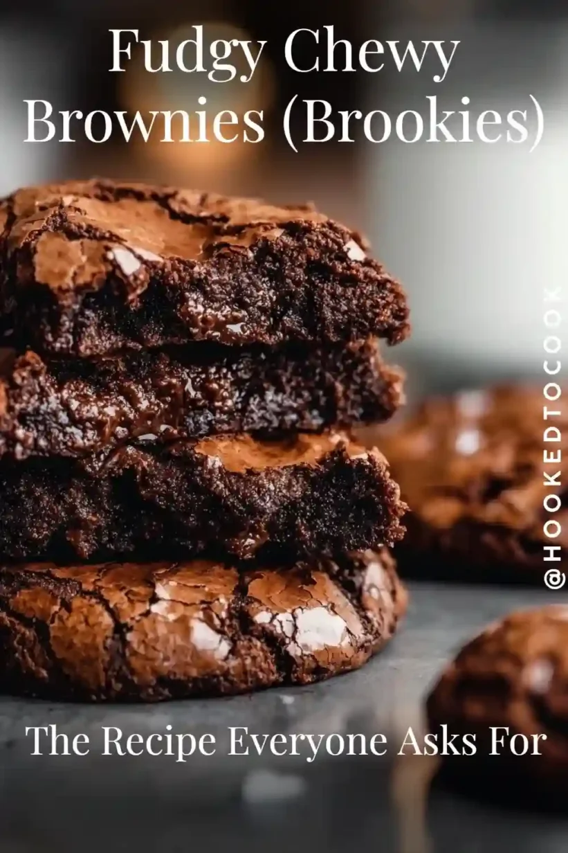 Fudgy brownies with shiny crackly tops and rich, gooey chocolate layers.