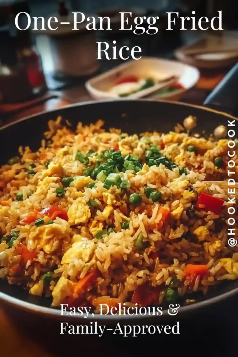 One-Pan Egg Fried Rice packed with colorful vegetables.