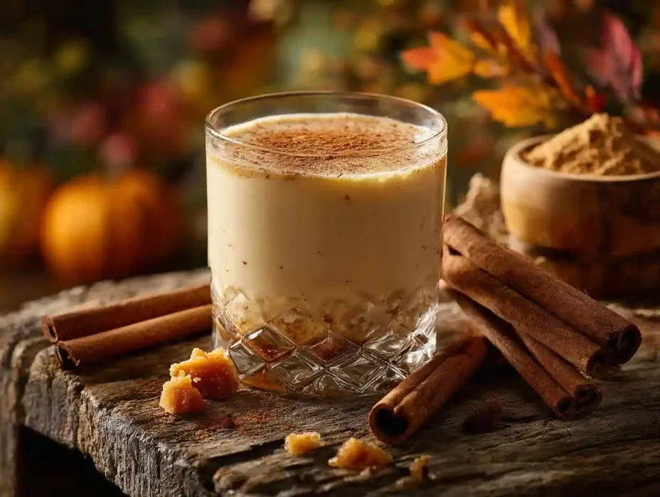 Delicious Pumpkin Spice Horchata served in a warm setting