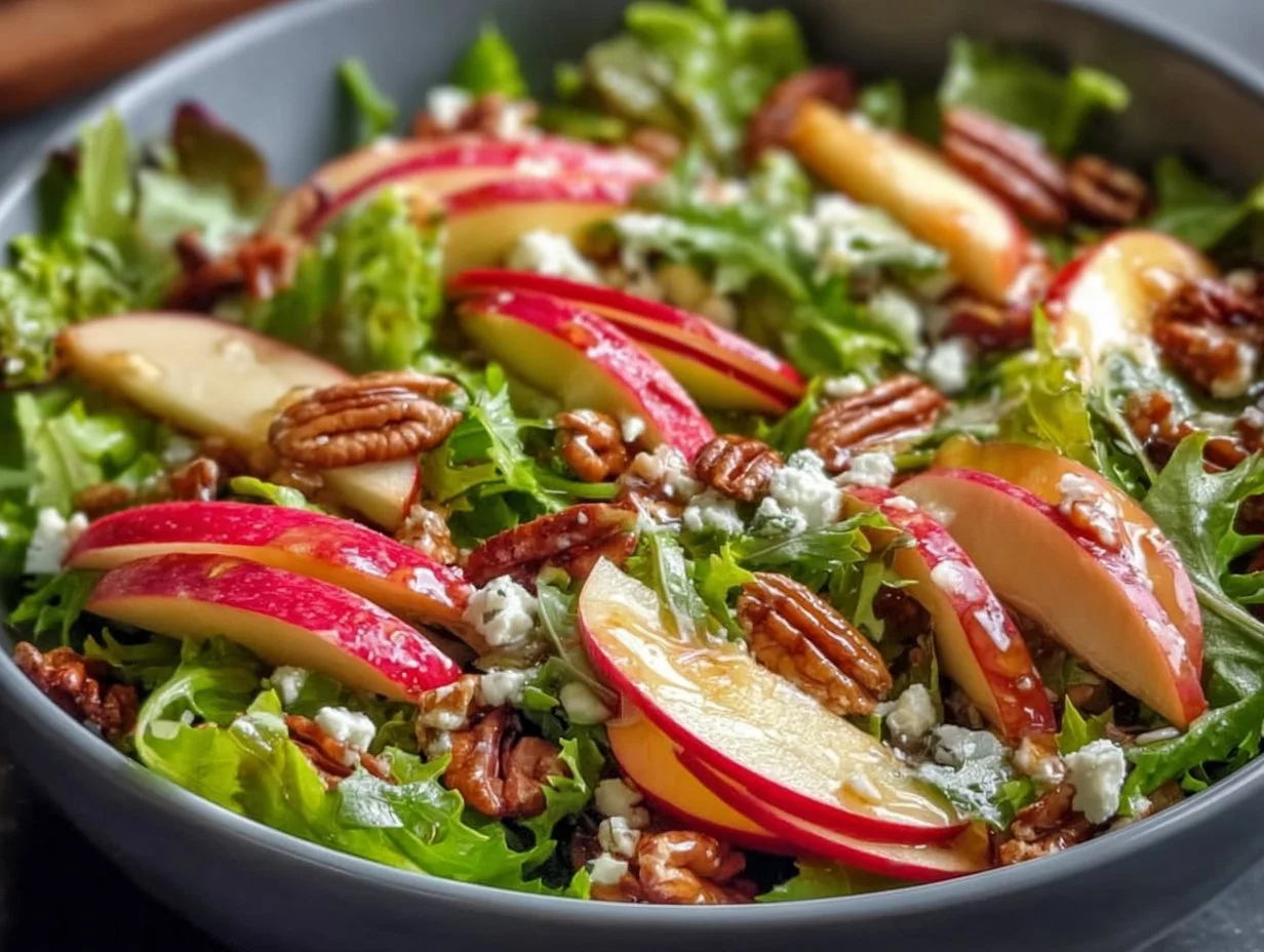 Autumn Harvest Honeycrisp Apple and Feta Salad served in a bowl