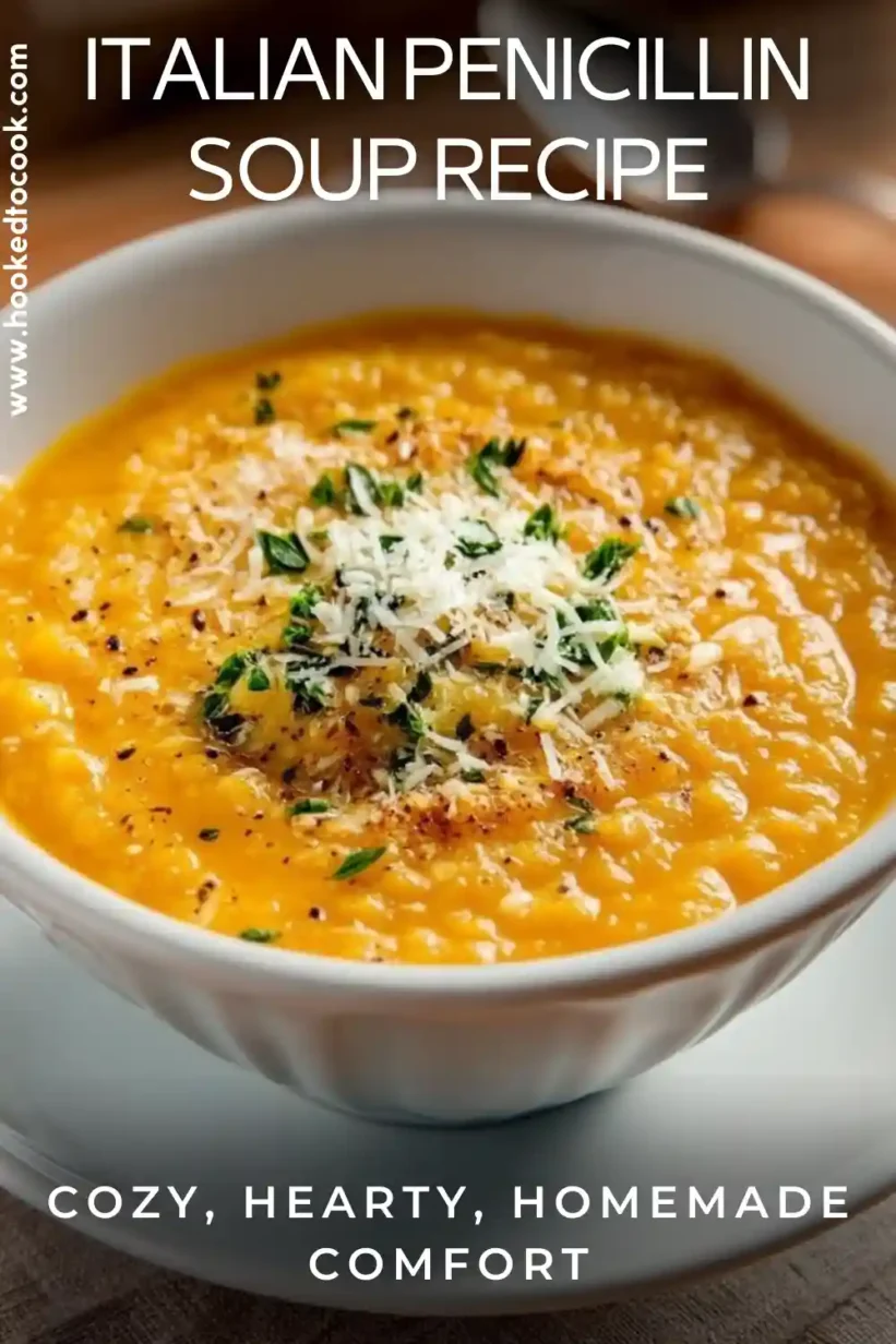 Italian Penicillin Soup comforting vegetarian bowl topped with herbs and cheese