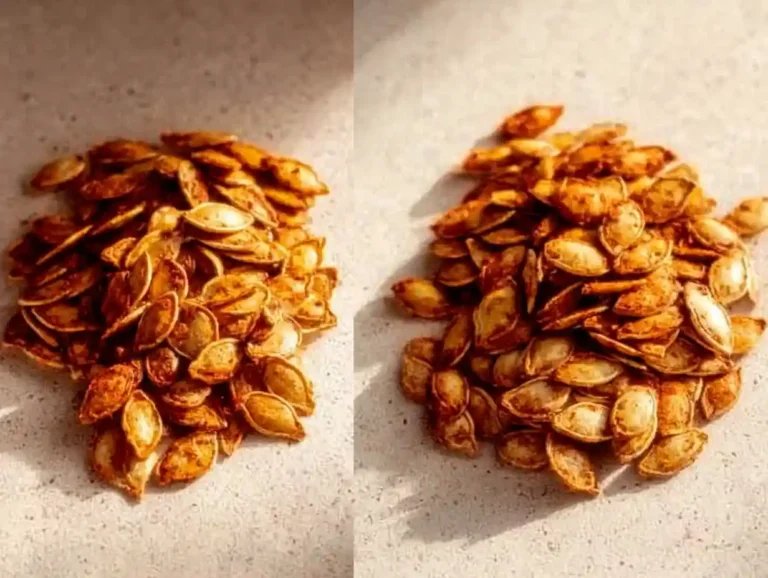 Crispy roasted pumpkin seeds in a bowl, a healthy snack option.