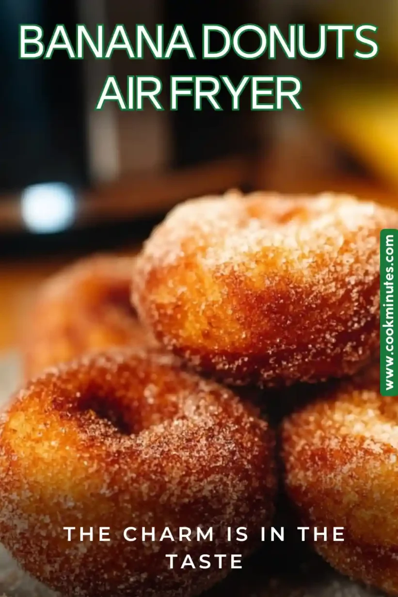 Image of delicious banana donuts air fryer with warm, soft texture.