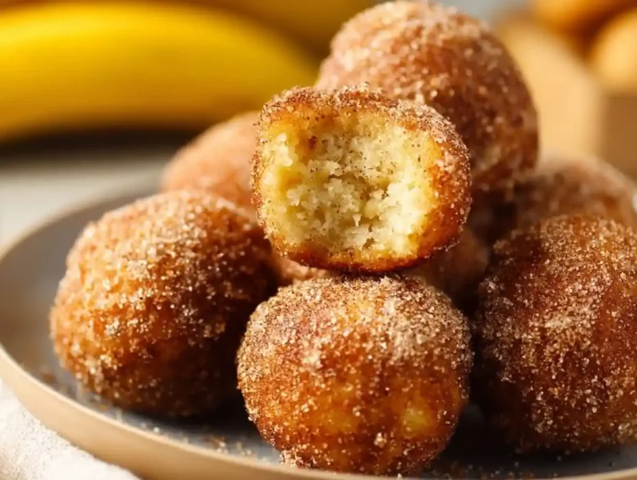 Delicious air fryer banana donuts, a healthy dessert option for all.
