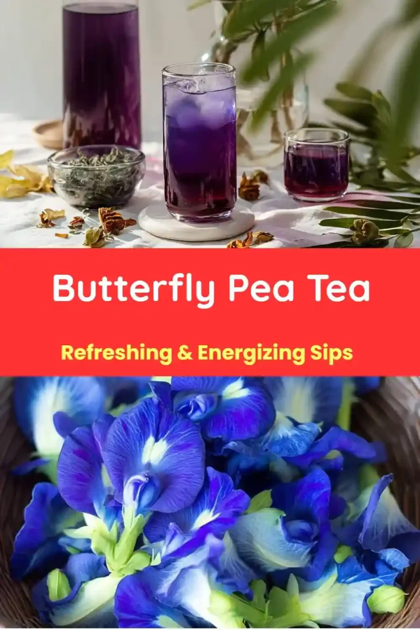 Delightful blue tea infused with butterfly pea flowers.