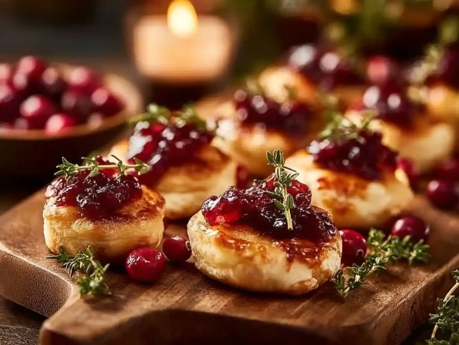 Cranberry Brie Bites served on a platter as a tasty appetizer