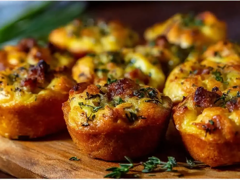 Delicious creamy leek mince potato muffins baked to golden perfection