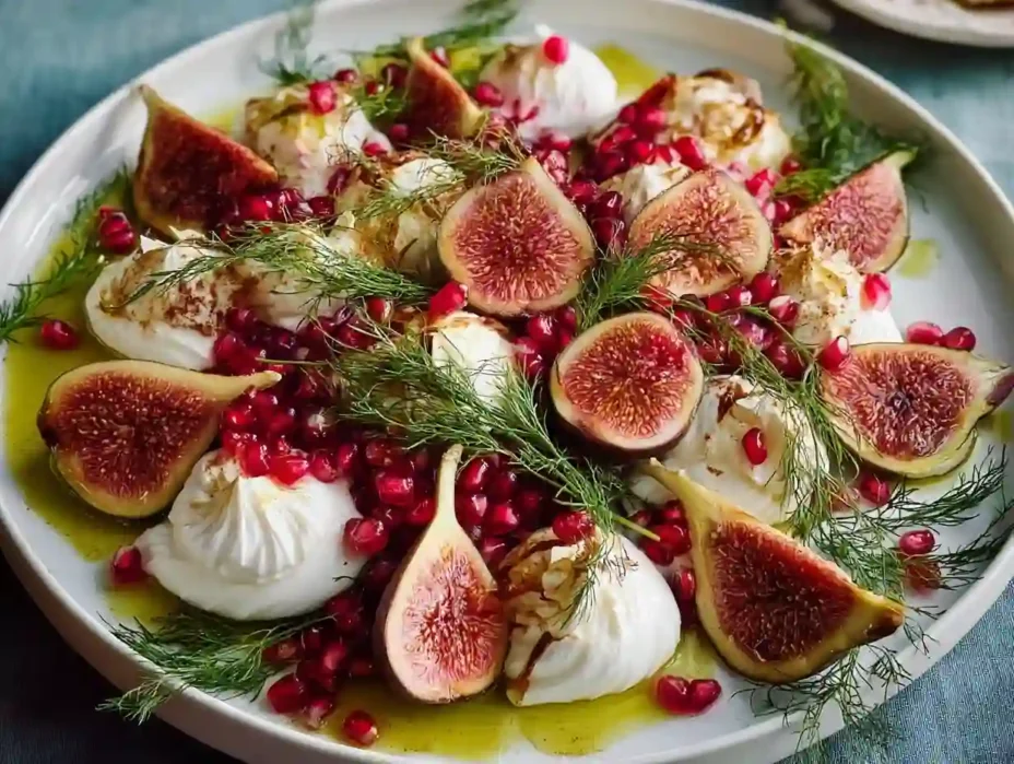 Colorful festive salad with seasonal ingredients for healthy eating.