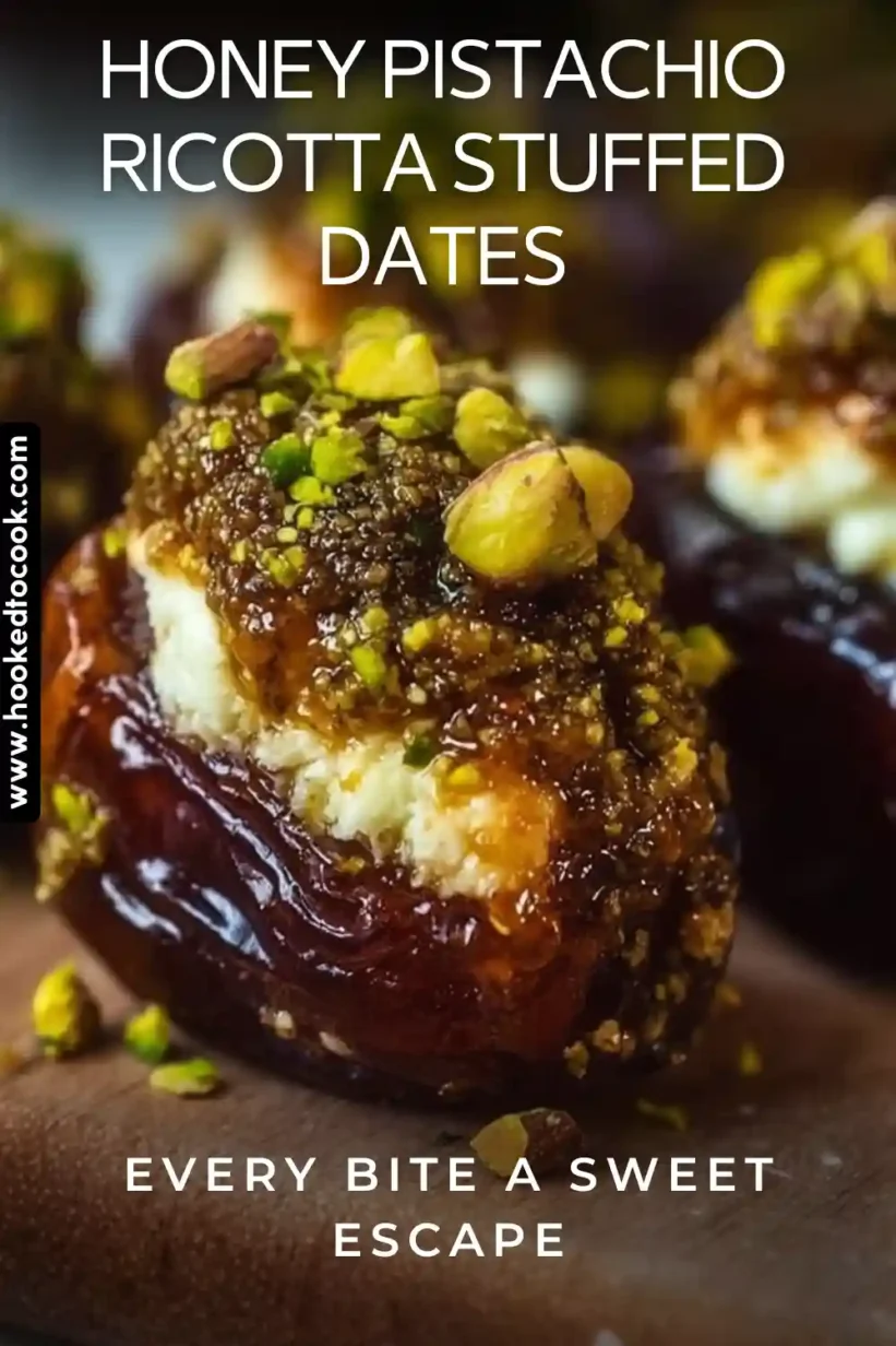 Delightful Honey Pistachio Ricotta Stuffed Dates, a perfect sweet treat!