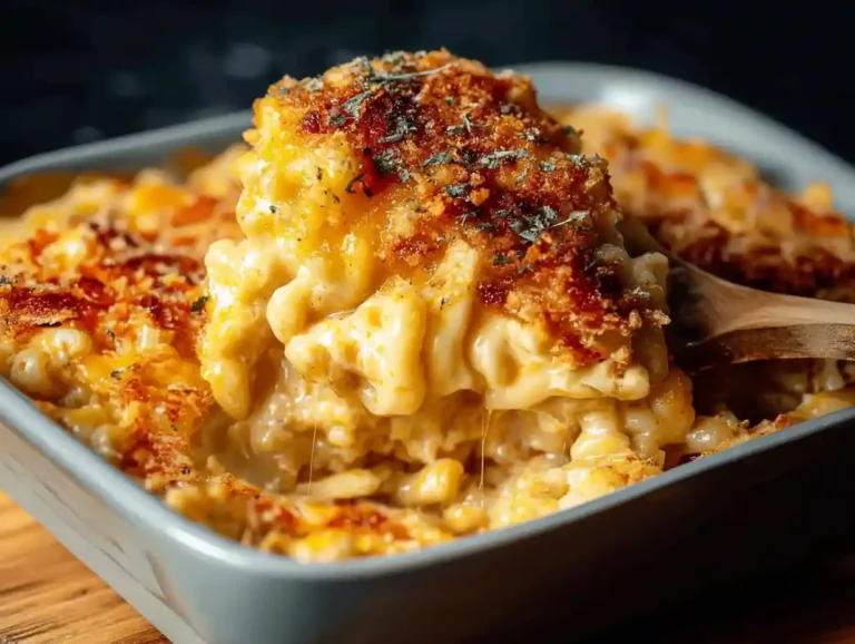 Delicious Southern baked mac and cheese served in a bowl