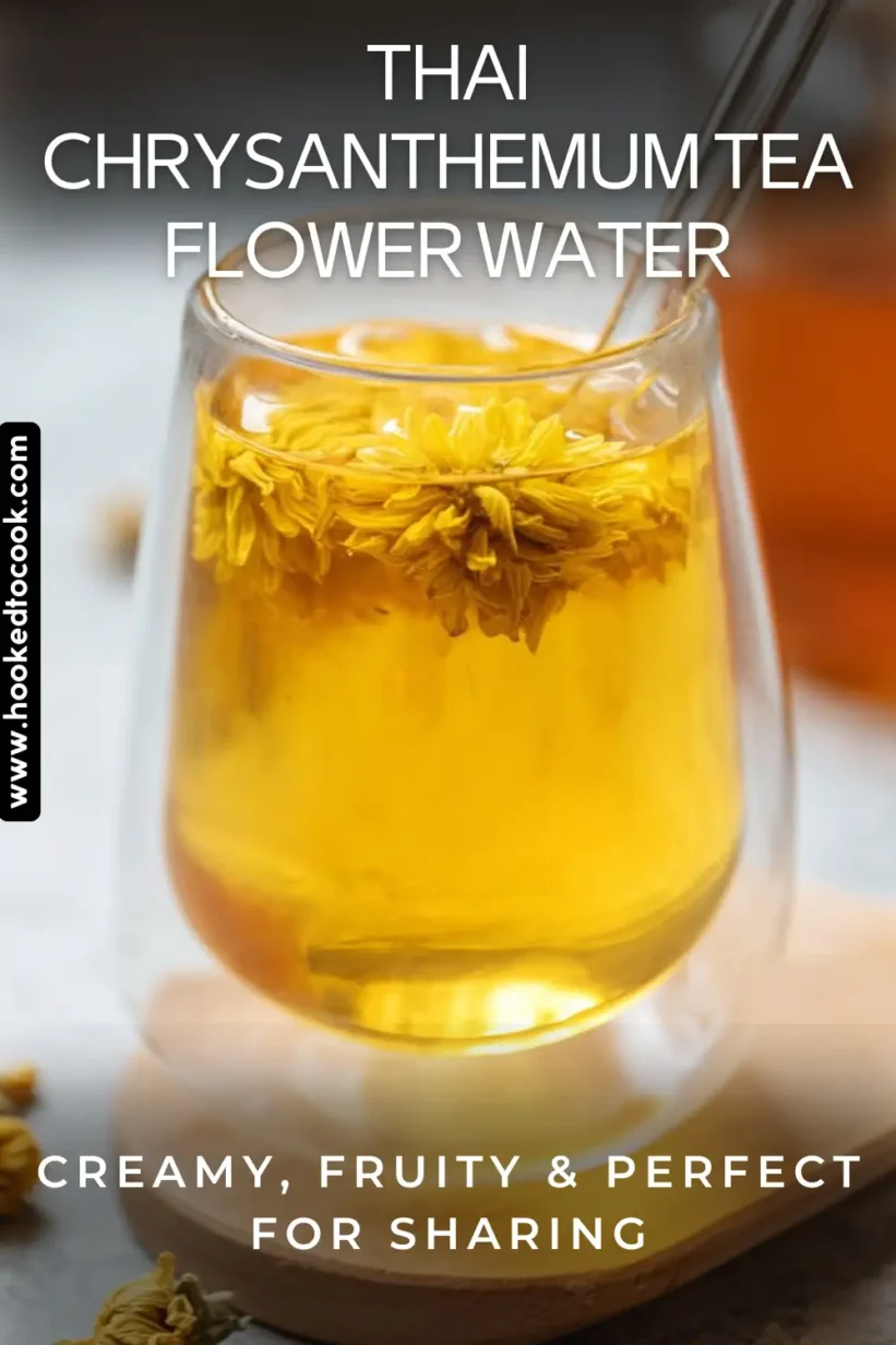 Refreshing Thai Chrysanthemum Tea Flower Water in a glass with ice