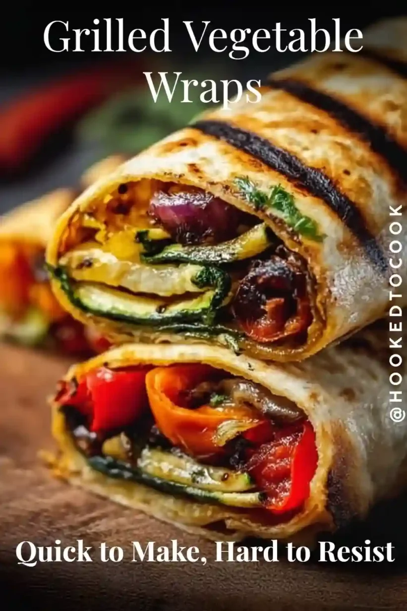 A delicious Grilled Vegetable Wrap with fresh ingredients.