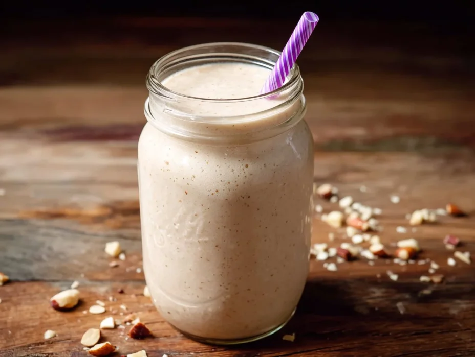 A vibrant Health Nut Smoothie made from fresh fruits and leafy greens.