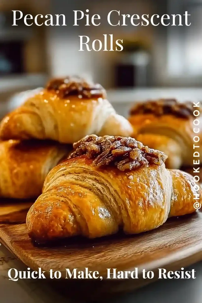 Enjoy the sweetness of Pecan Pie Crescent Rolls, a quick and delightful treat to share.