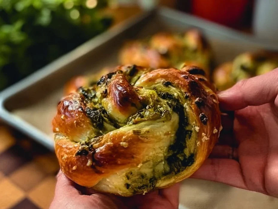 Spinach Artichoke Swirls appetizer on a platter