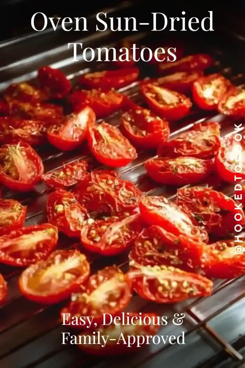 Sun-dried tomatoes in olive oil with herbs and garlic in a glass jar