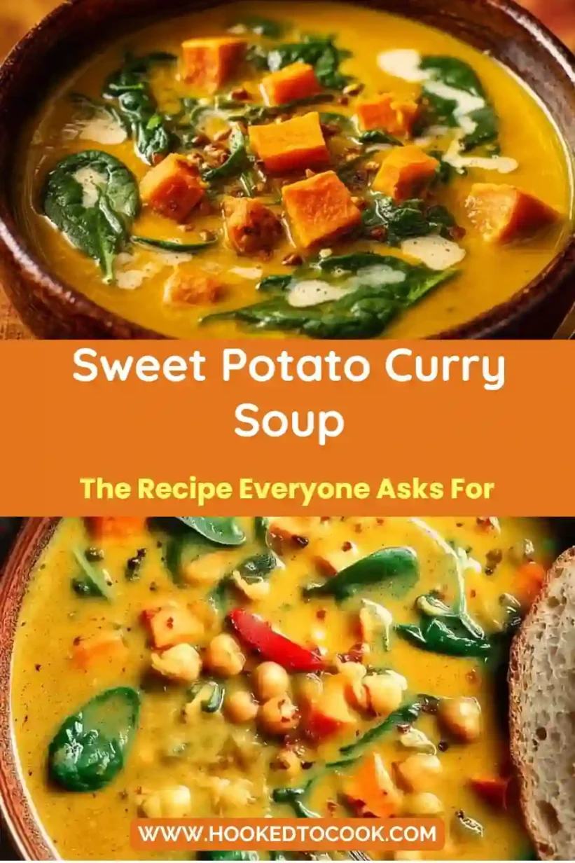 Sweet Potato Curry Soup featuring aromatic spices and creamy coconut milk.