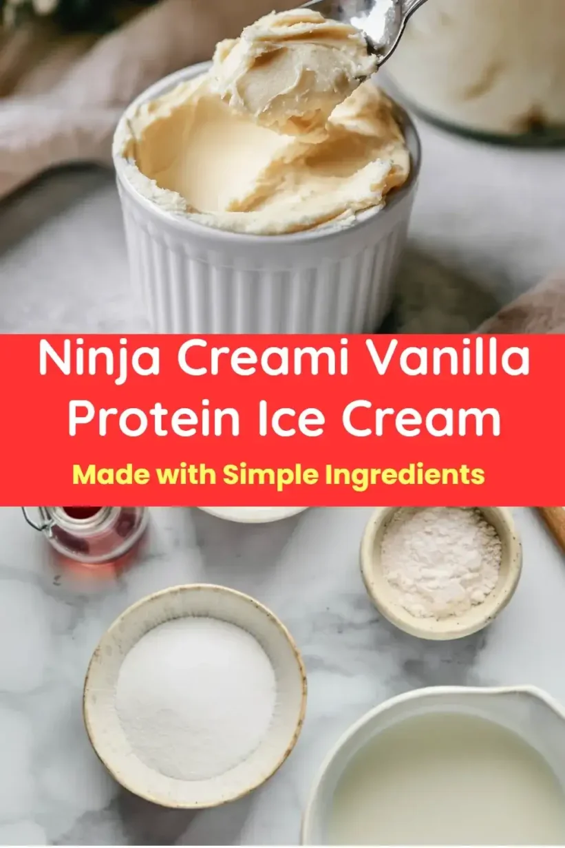 Creamy and delicious Ninja Creami Vanilla Protein Ice Cream with mix-ins.