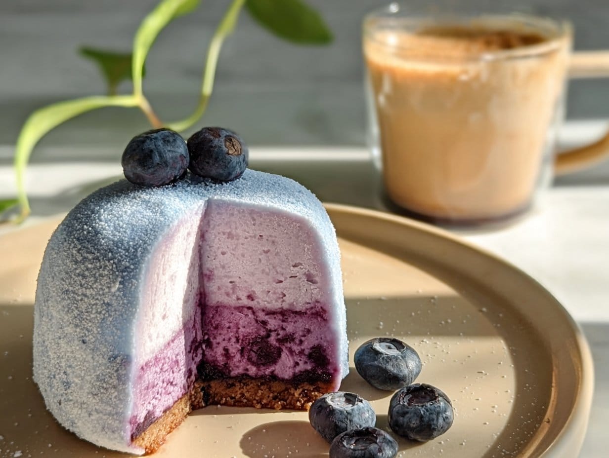 Blueberry Cheesecake Mochi showcases a vibrant and delicious dessert that blends tradition with modern flavors.