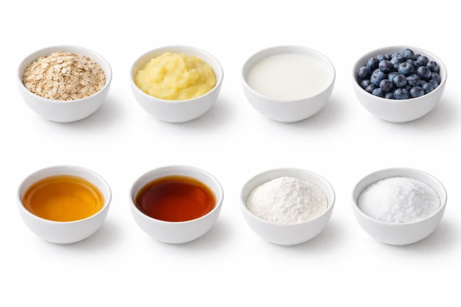 Baked Blueberry Banana Oatmeal Cups ingredients