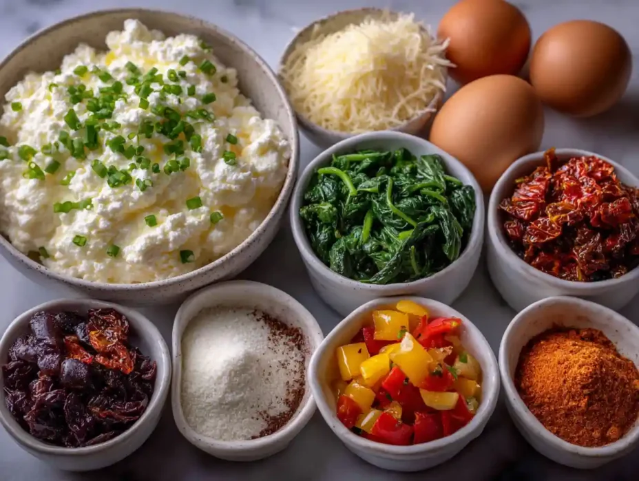 Baked Cottage Cheese Eggs ingredients