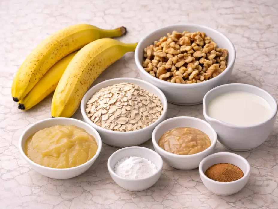 Banana Oatmeal Muffins ingredients 