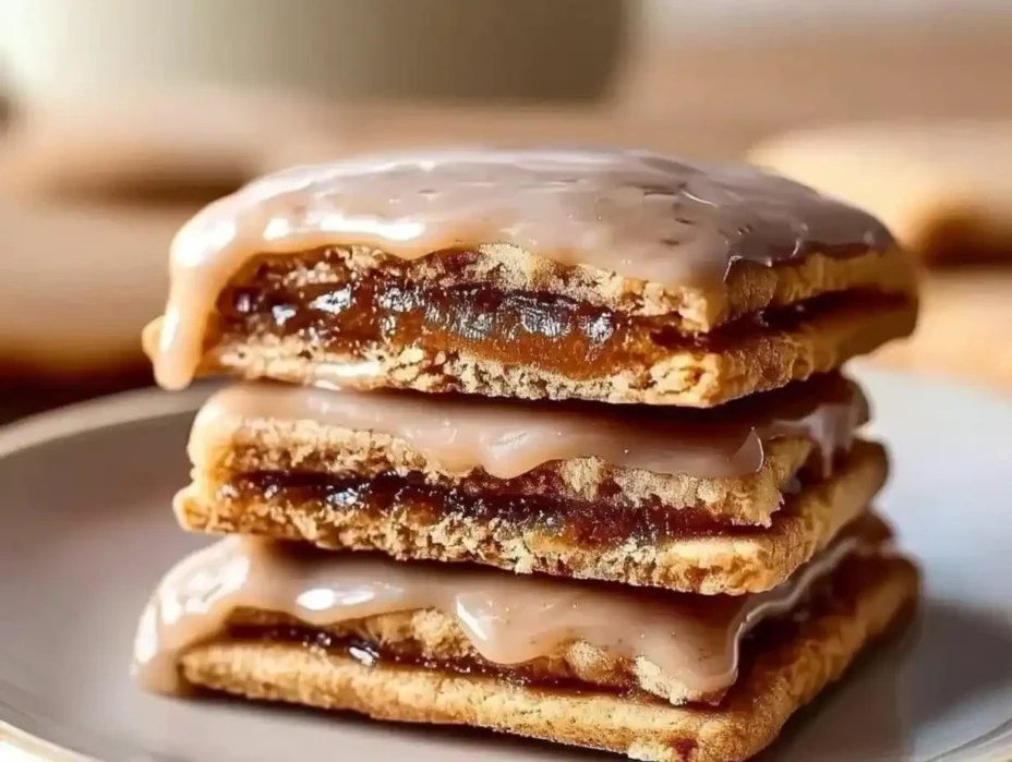 Delicious Brown Sugar Pop Tart Cookies on a wooden table