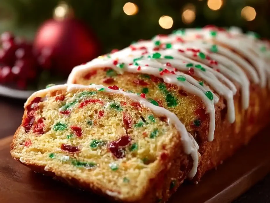 Freshly baked festive Christmas bread on a holiday table