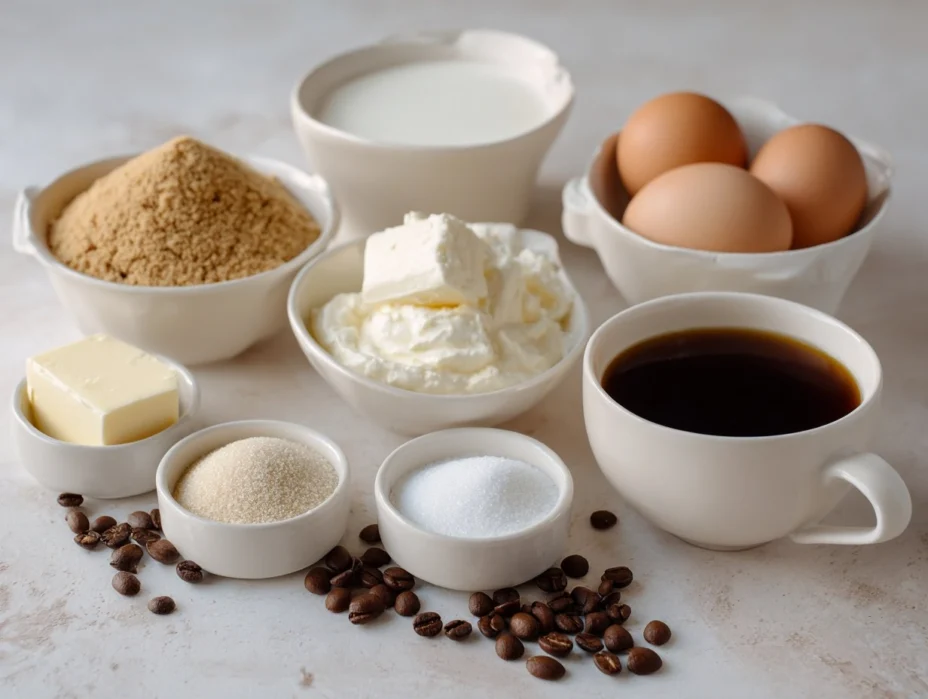 Coffee Cheesecake ingredients