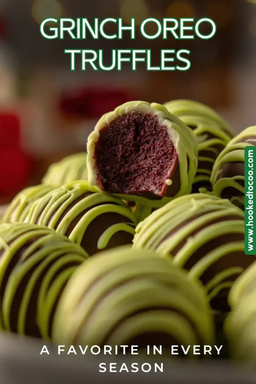 Grinch Oreo Truffles, a fun green treat perfect for Christmas!