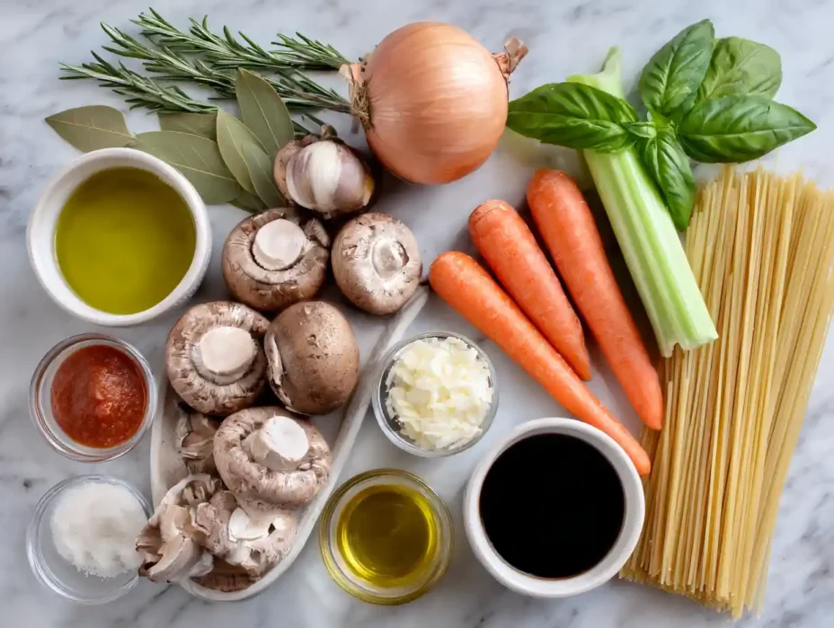 Mushroom Ragu ingredients