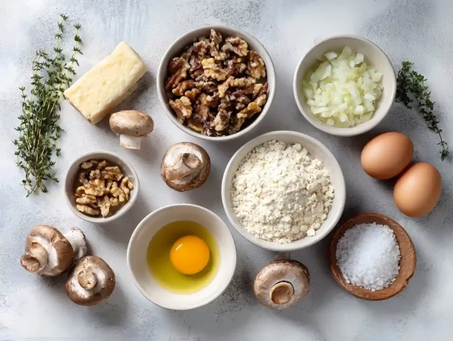 Mushroom and Walnut Wellington ingredients