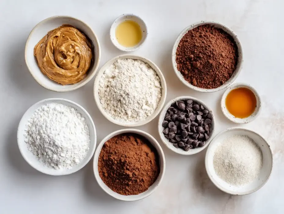 Peanut Butter Greek Yogurt Chocolate Fudge Cookies ingredients