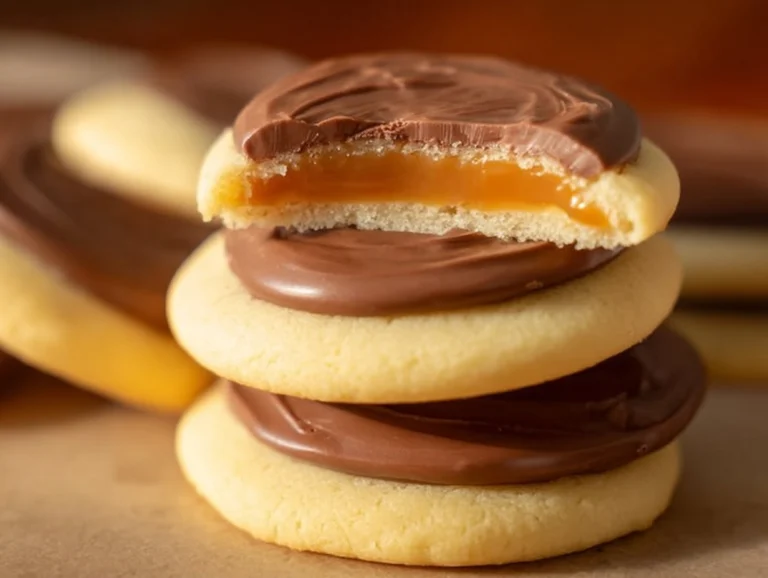 delicious Twix cookies drizzled with chocolate and caramel