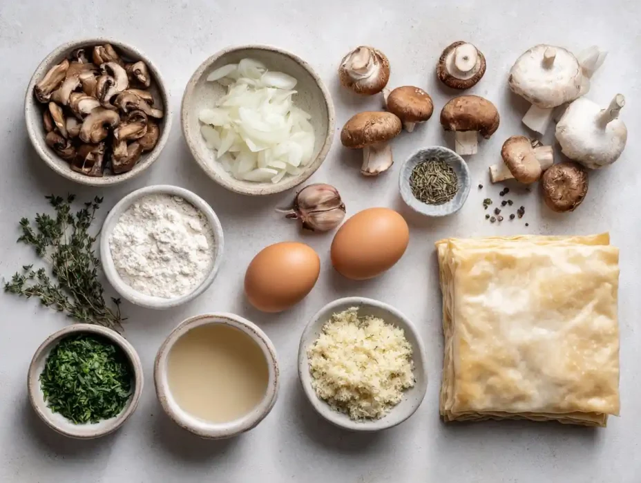 Vegetarian Wellington ingredients