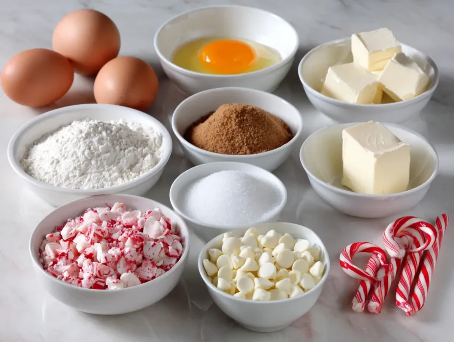 White Chocolate Candy Cane Cookies ingredients