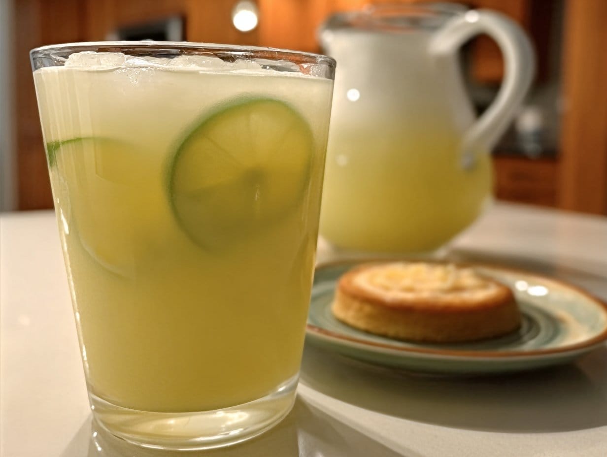 A refreshing glass of Finally Made Brazilian Lemonade That’s NOT Bitter or Astringent, showcasing the vibrant color and creamy texture.